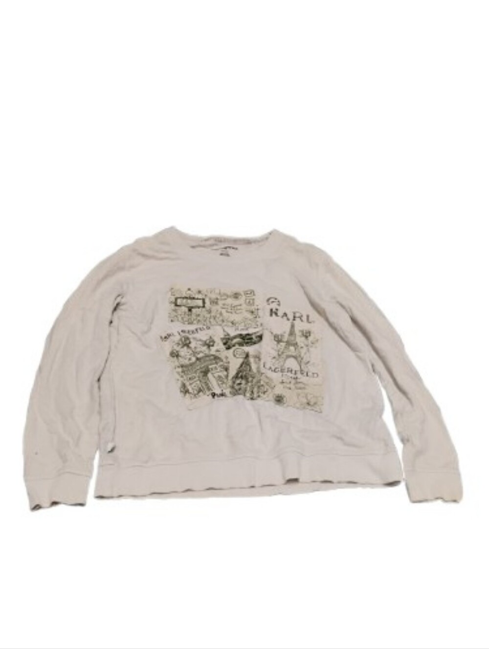 Karl Lagerfeld Women's Graphic Long Sleeve Sweatshirt Sz S